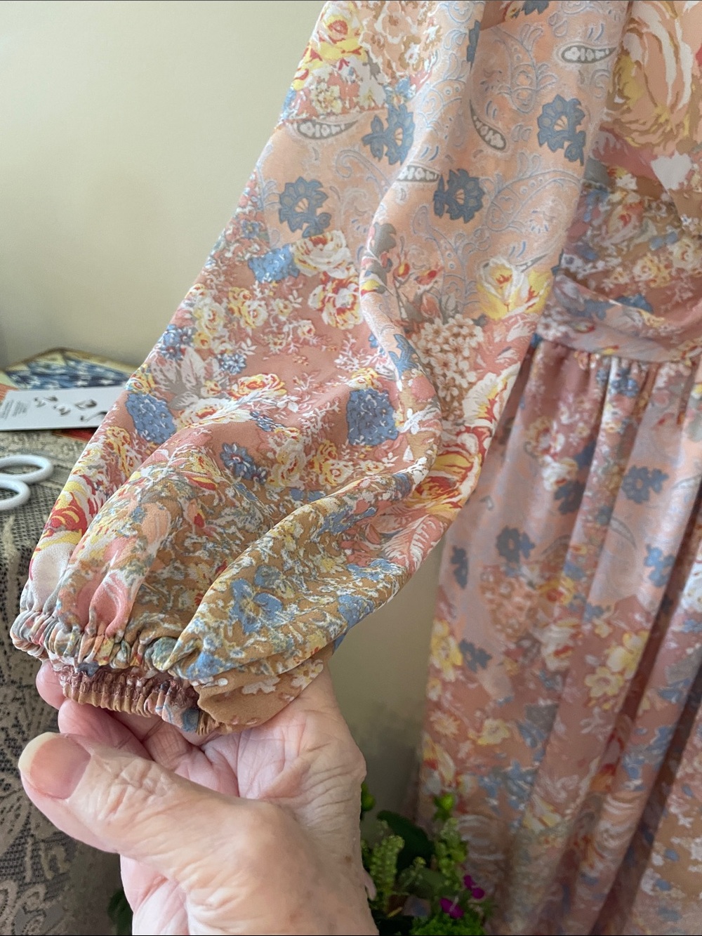 Inspired Hearts Floral Maxi Dress in Blush, Blue, Yellow - Picture 6 of 14